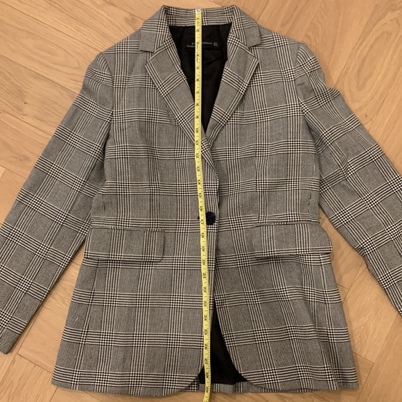 Fall - Gently Used Zara Glen Plaid Single Breasted Blazer Black & White Medium - Picture 9 of 11